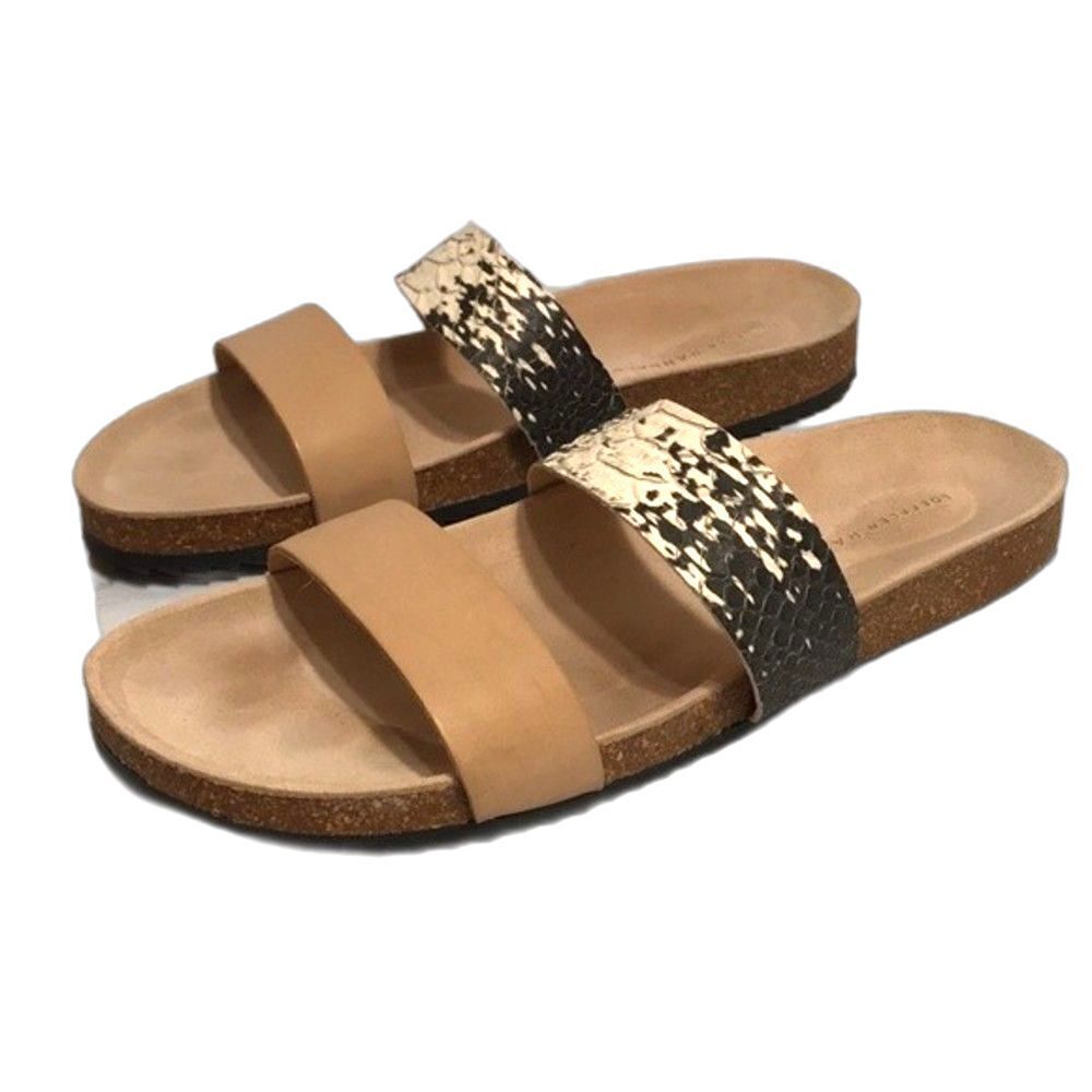Loeffler Randall Paz two-band flat sandals size 10 ladies